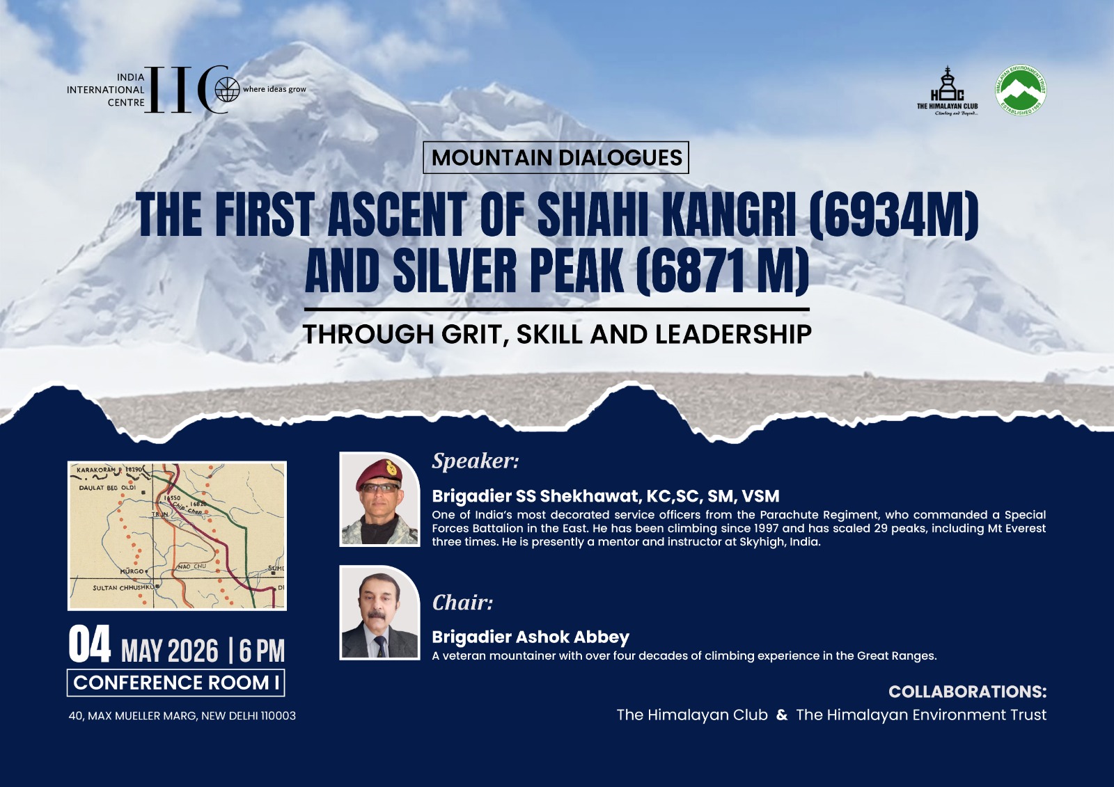 The First Ascent of Shahi Kangri (6934M) and Silver Peak (6871M)